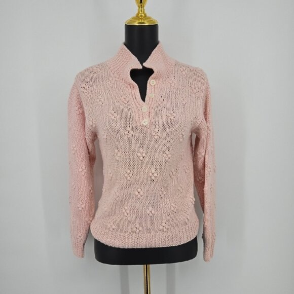 Stanley Blacker Pink Women's Sweater Pullover Sweater Raised Balls Size Small - Picture 3 of 9